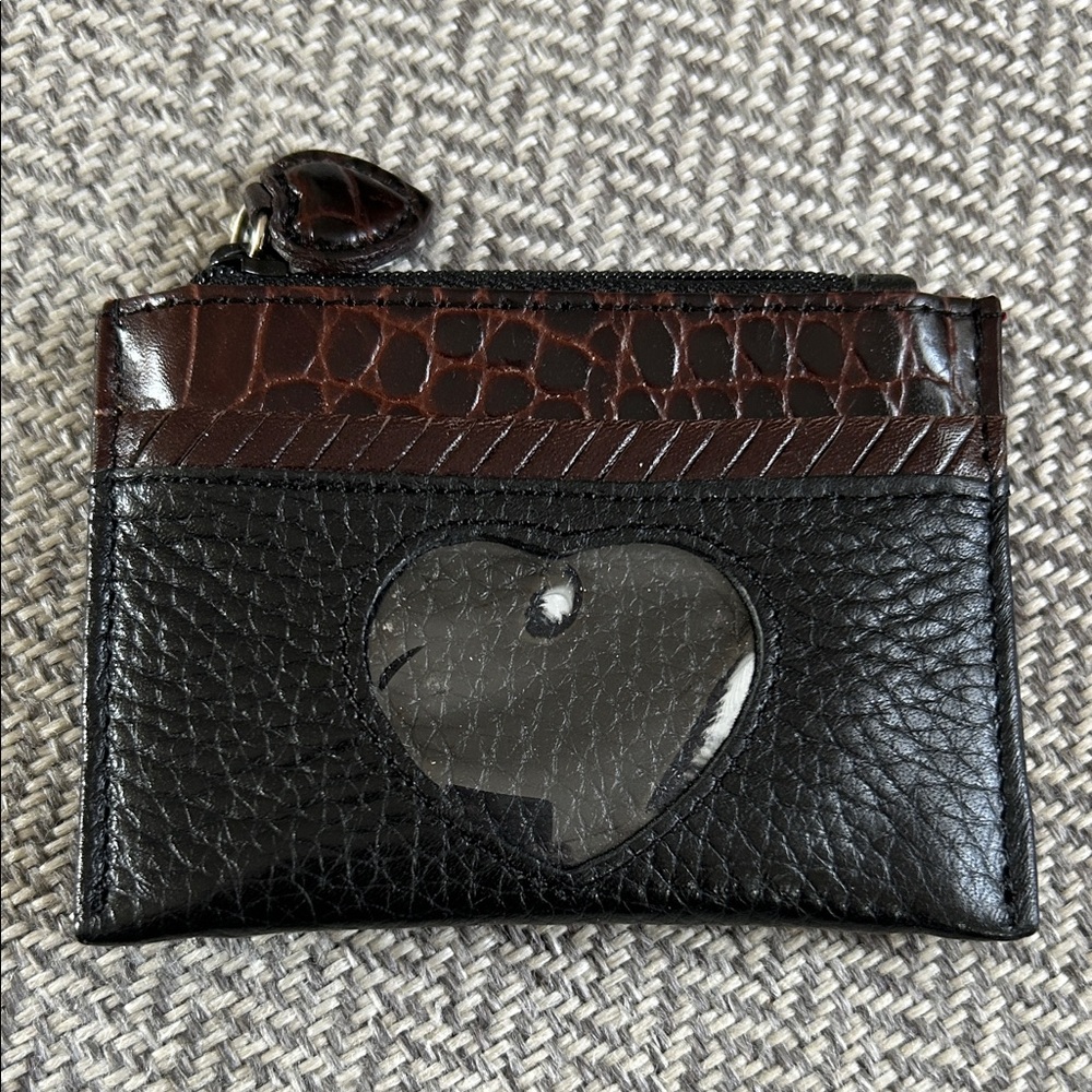 Brighton Black and Brown Heart Coin Purse. Never used